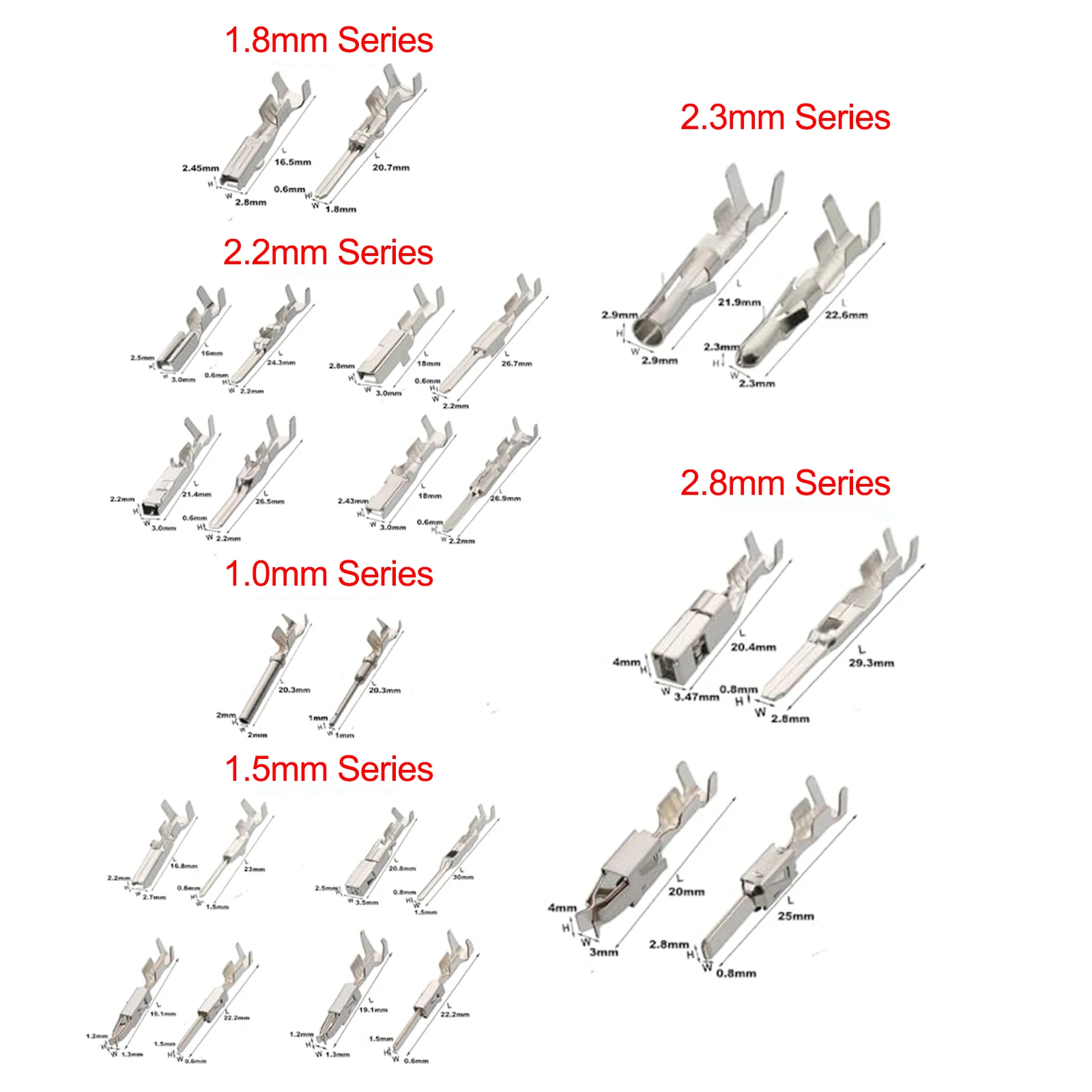 

1.5 3.5 MM Automotive Crimp Terminals Male Or Female Crimp Wire Terminal Pin For Car Wires And Rubber Seals ForVW