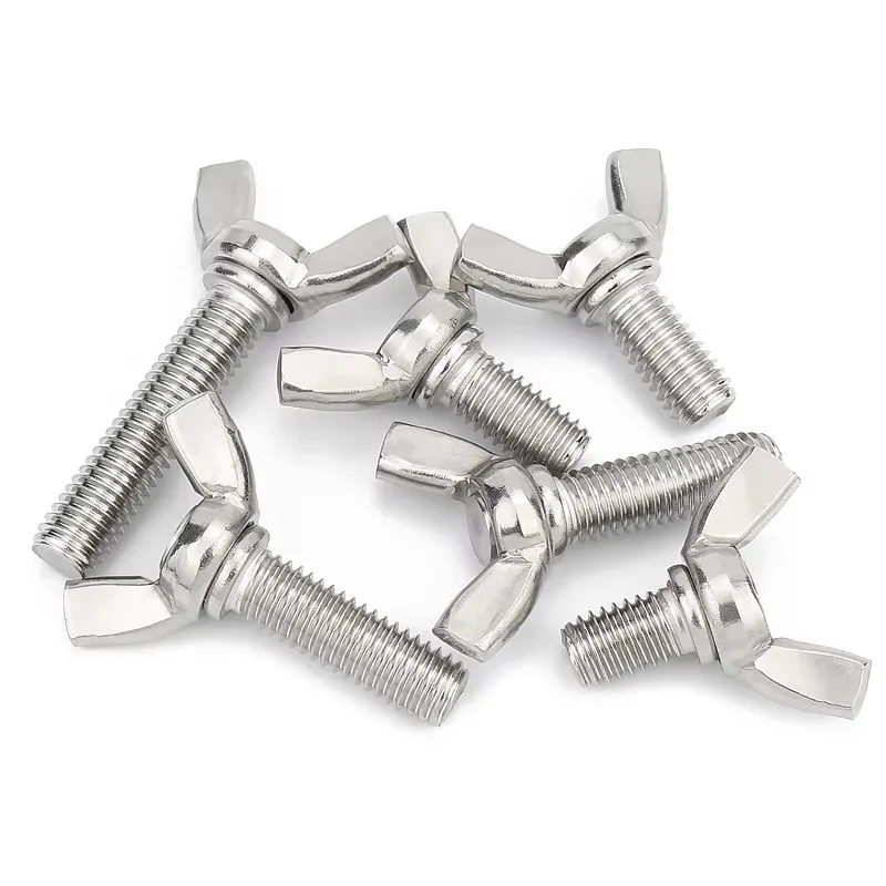 1/2/5Pcs Butterfly Wing Bolts M3 M4 M5 M6 M8 M10 M12 304 Stainless Steel Screw Hand Tighten Screw Hand Twist Bolts