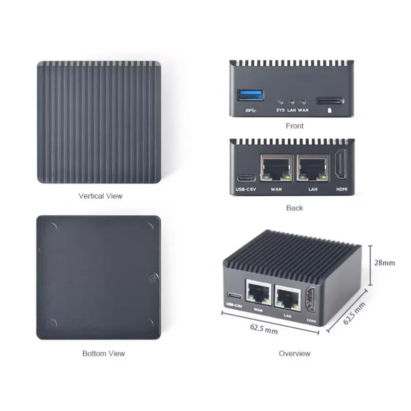 NanoPi R3S LTS: мини-маршрутизатор RK3566, двойной 2,5 ГБ, 32 ГБ eMMC, корпус с ЧПУ и поддержка Linux