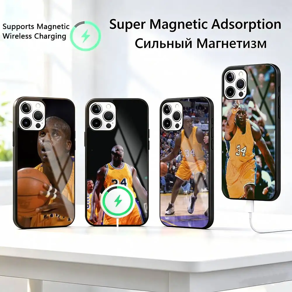 Funda para Teléfono con Diseño de Shaquille O'Neal para iPhone 17, 16, 15, 14, 13, 12, 11 Plus, Pro, Compatible con Carga Inalámbrica Magnética