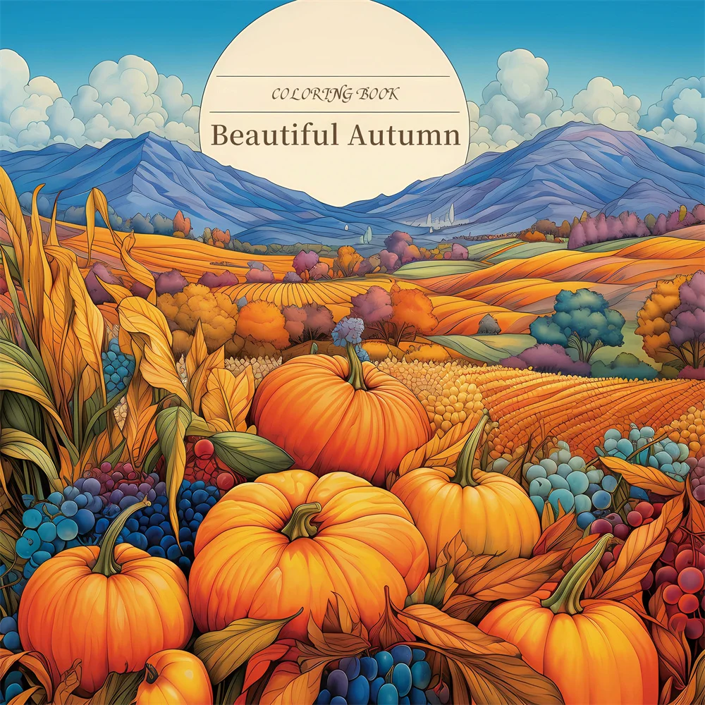 1pc Beautiful Autumn Art Coloring Book 22 Page Coloring Books Gift For Birthday Party Relieve Stress Kill Time