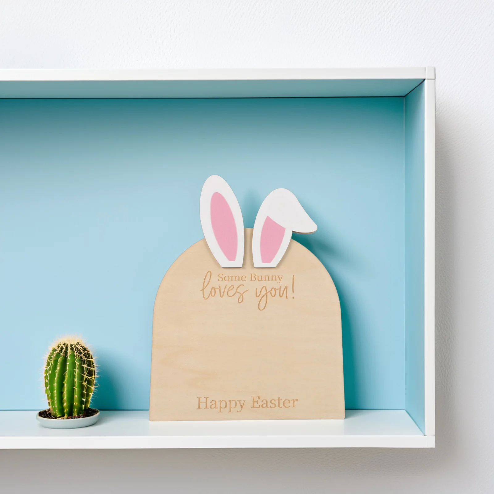 Easter Bunny Ornaments Baby Hand Footprint Kit Frame Pink Wooden Clay Handprint