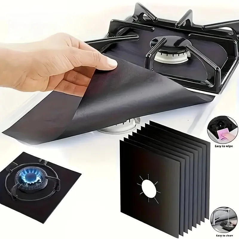 1-15PC Gas Stove Burner Cover Mat Washable Heat Resistant Grease Proof Protector for Kitchen Cooktop Range Guard Splatter Shield