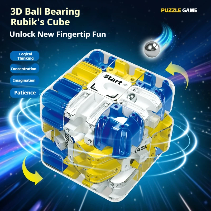 ثلاثية الأبعاد المتاهة المكعب السحري ألعاب متململة كرة دوارة مكعبات المتاهة اللعب الإبداعية لغز مكعب التفكير المنطقي مكافحة الإجهاد لعبة تعليمية #3