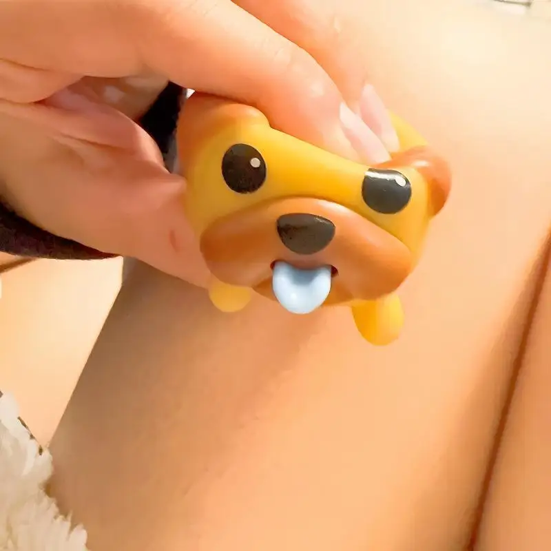 Cartoon Tongue Out Dog Toy Portable Stress Relief Prop Cute Desktop Ornament for Car Dashboard Home Office Decor