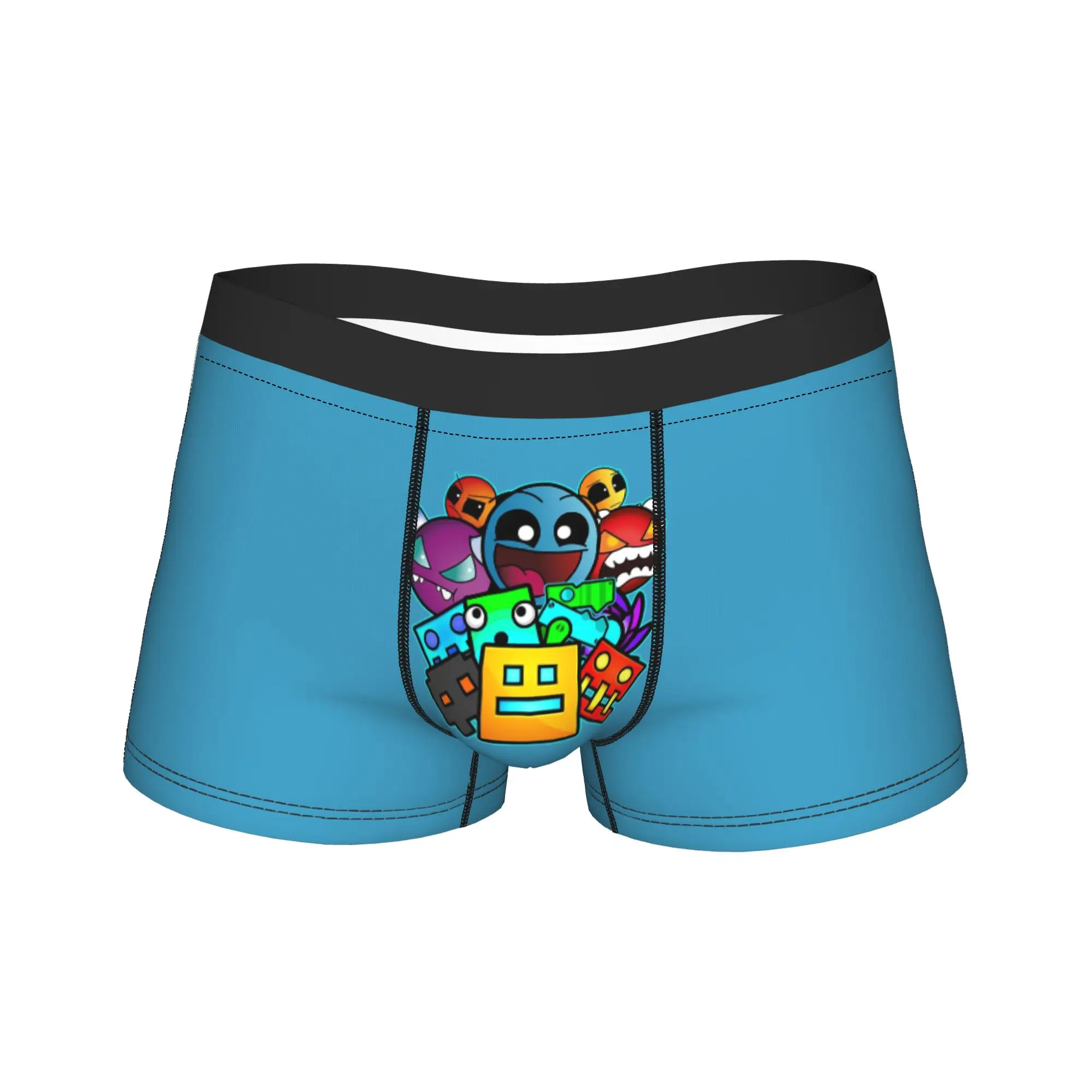 Men's Geometrys Dashs Game Long Underwear  Novelty Boxer Briefs Shorts Panties Male Mid Waist Underpants Plus Size