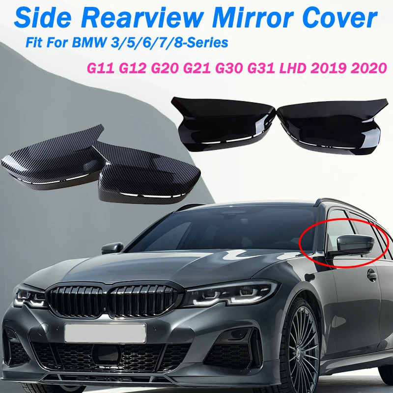 Side Rearview Mirror Cover Wing Mirror Caps Fit For BMW 3/5/6/7/8-Series G11 G12 G14 G15 G16 G20 G21 G30 G31 LHD 2019 2020 M4