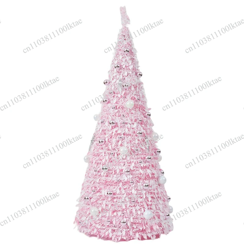 Folding Christmas Luminous LED Pink Christmas  Encrypted Telescopic 180cm Decorative Tree Ornament