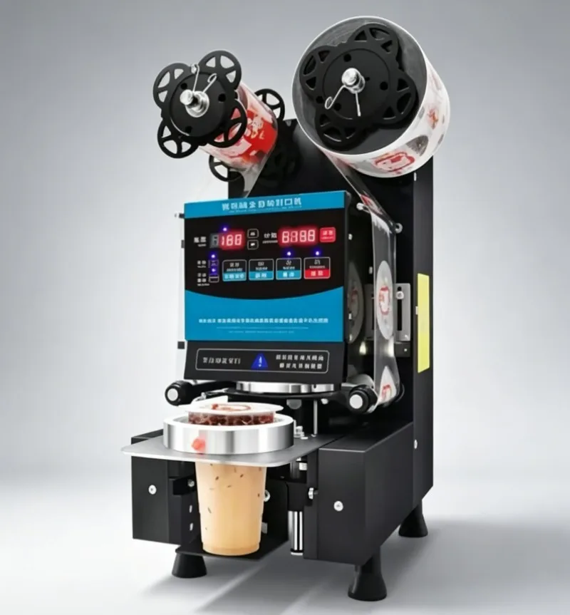 350W Automatic Cup Sealing Machine 90/95mm Electric Bubble Tea Sealer 400-700 Cups/H for Milk Tea Shop