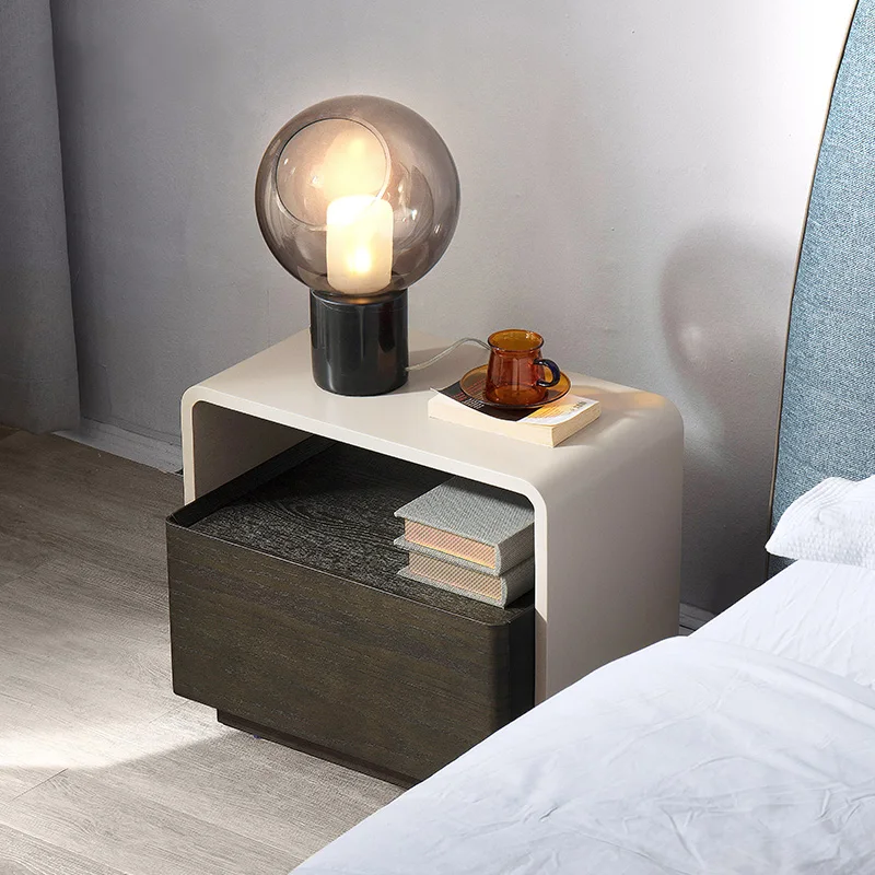 Side Table Bed Room Bedroom Living Bedside Storage Cabinet Nightstands Designer Tables Mesitas De Noche Negras Bedroom Furniture