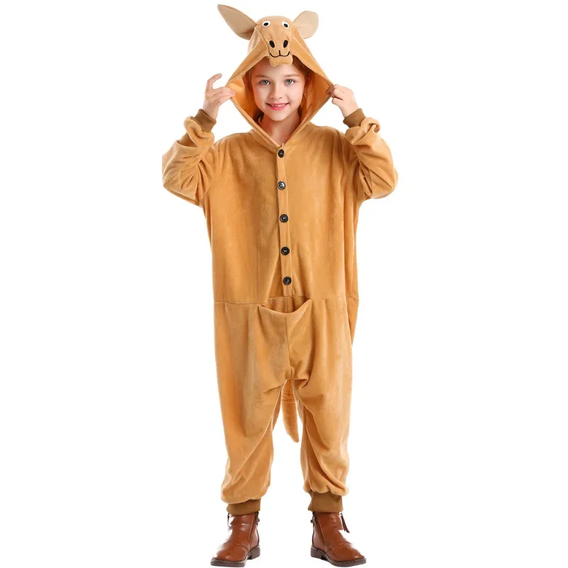 Children Animal Party Cute Kangaroo Hooded Jumpsuit Cosplay Costume