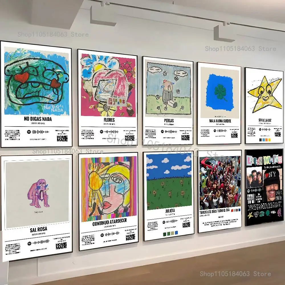 

LATIN MAFIA Albums Poster Waterproof HD Wall Art Decal Self-Adhesive Aesthetic Decor For Home Living