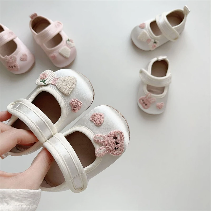 

Spring Autumn Baby Girls Shoes Bow Cartoon Rabbit Infant Shoes Comfortable Soft Soled Non Slip Toddler Kids Princess Shoes