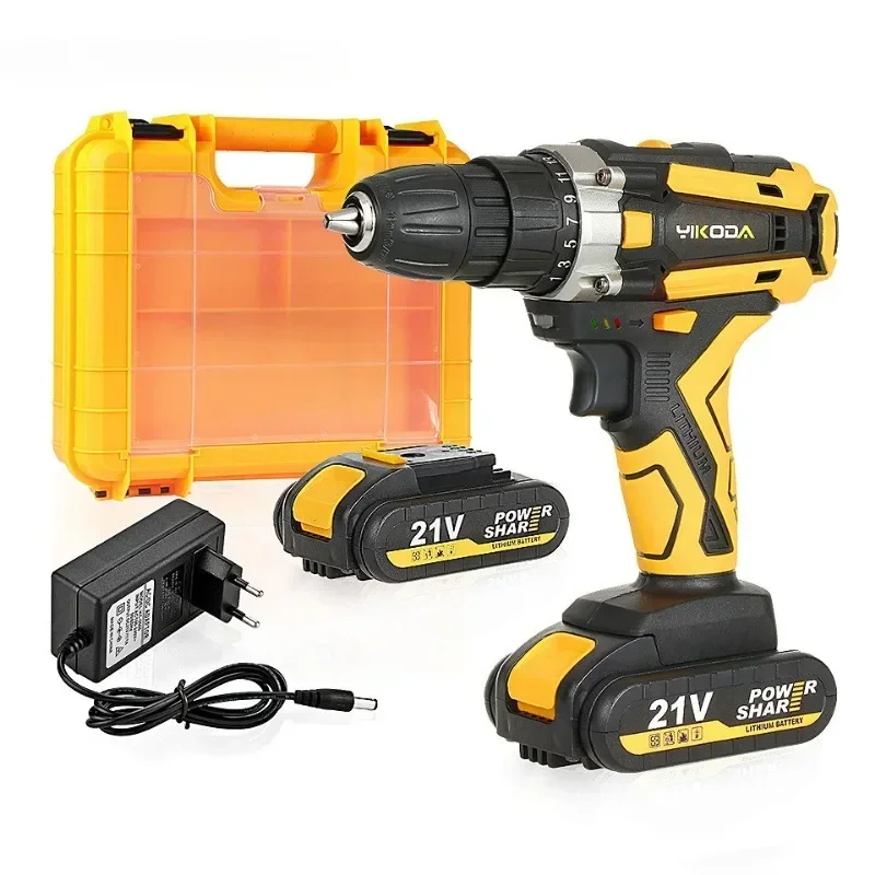 

12/16.8/21V Cordless Drill Rechargeable Electric Screwdriver Lithium Battery Household Multi-function 2 Speed Power Tools