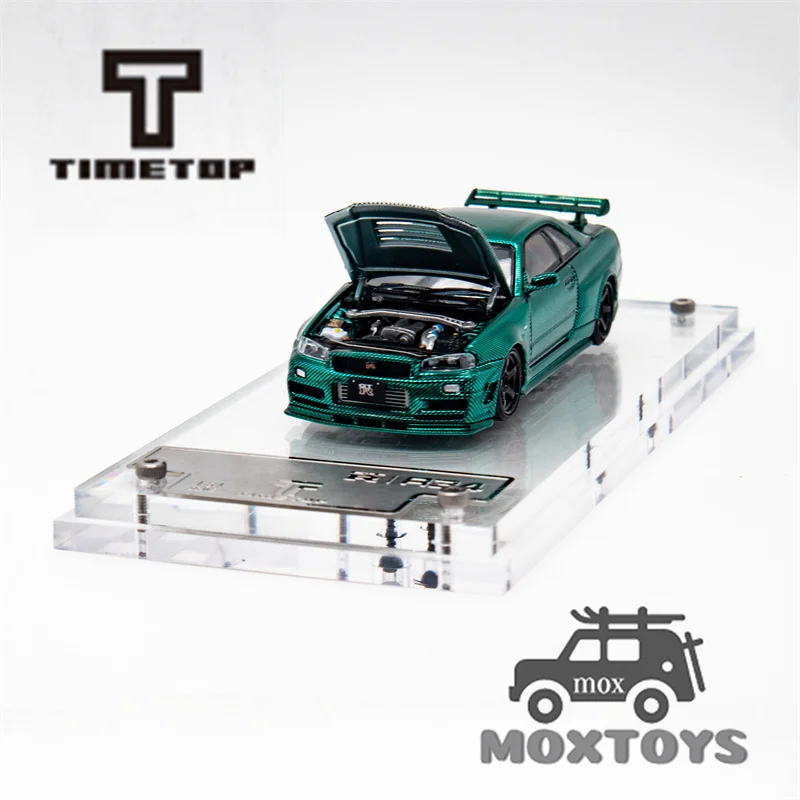 Time Top 1:64 GTR R34 Metallic green limited999 Diecast Model Car