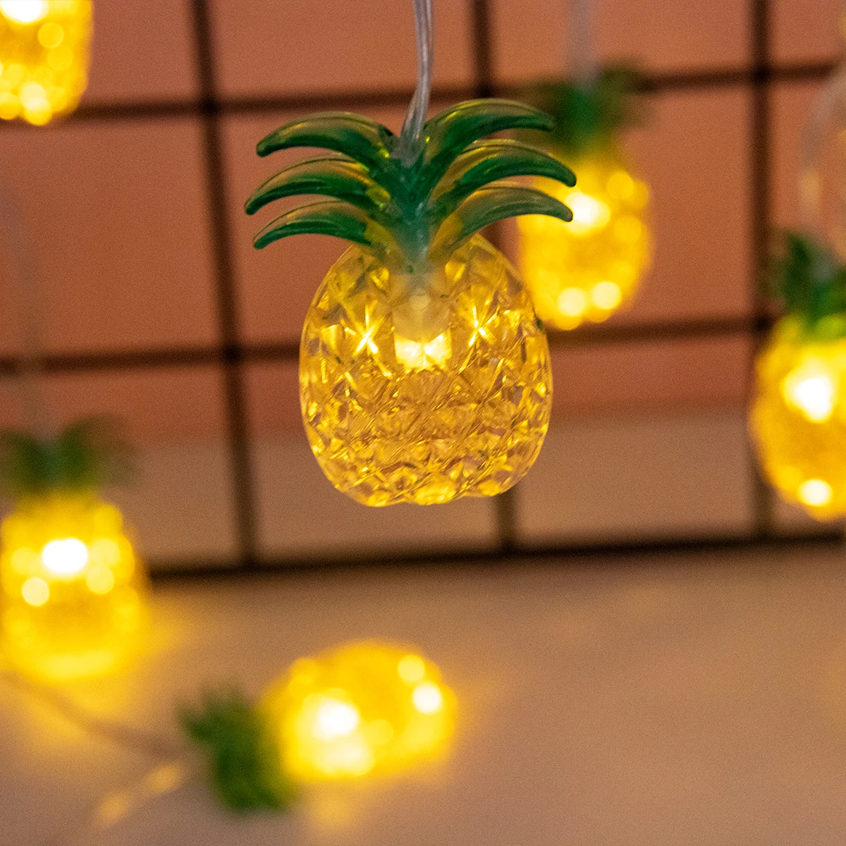 1.5m Hawaiian Party Pineapple Shape String Lights Battery Operated Summer Tropical Fruit  Light For  Beach Pool Party Supplies