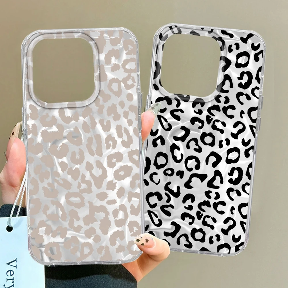 

Черный чехол для телефона с леопардовым принтом в стиле INS для девочек, для iPhone 17 Pro Max, Air 16, 16e, 15, 14, 13, 12, 7, 8 Plus, X, XS, XR, SE 2022, роскошная задняя крышка