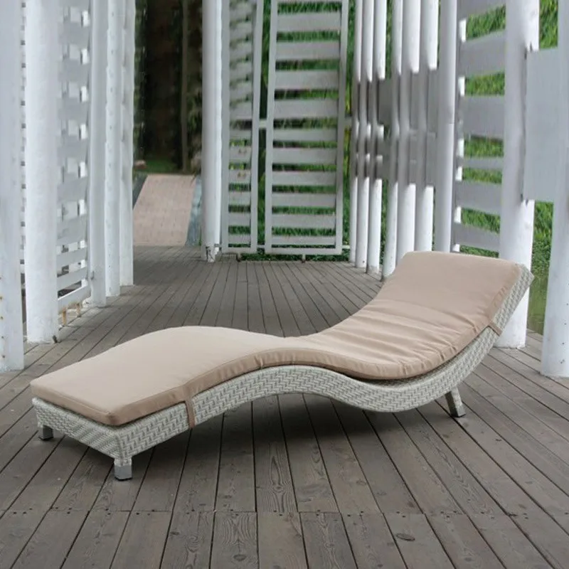 Rattan leve cadeira dobrável jardim praia piscina cadeira dobrável espreguiçadeira reclinável silla playa plegables móveis