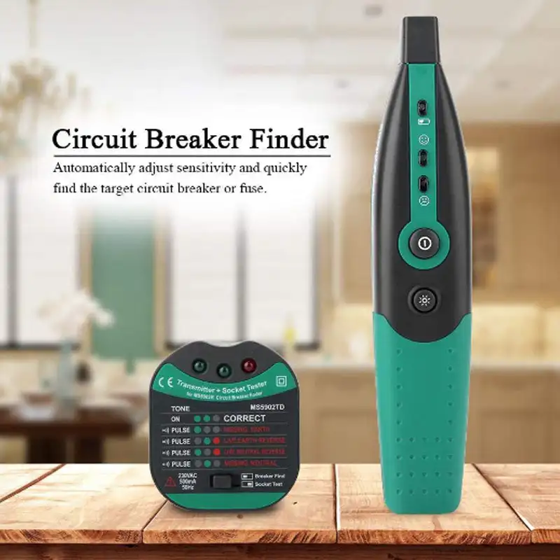 

Automatic Circuit Breaker Finder Fuse Socket Tester EU US 220V/110V Specification with Flashlight Circuit Tester