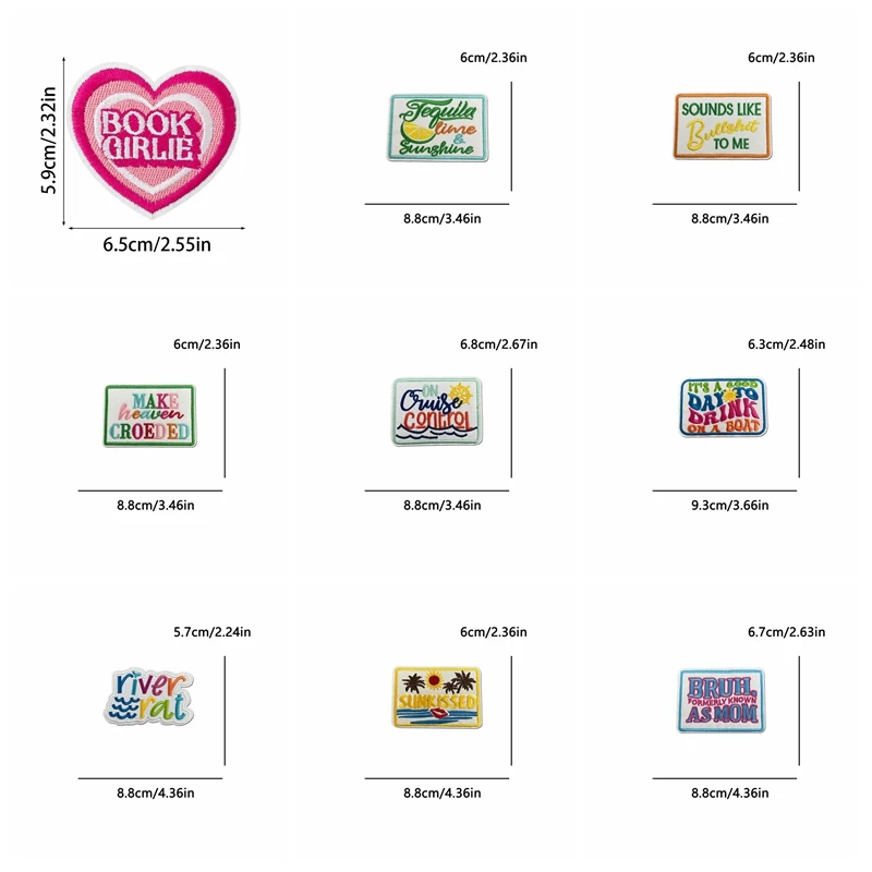 Parche bordado dibujos animados y letras para coser o planchar - imagen 5