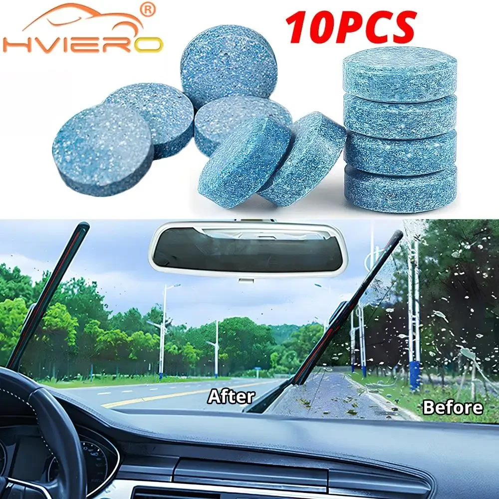 

10Pcs Automotive Glass Water Concentrate Sheet Solid Window Cleaner Decontamination Effervescent Windshield Wiper Universal Tool