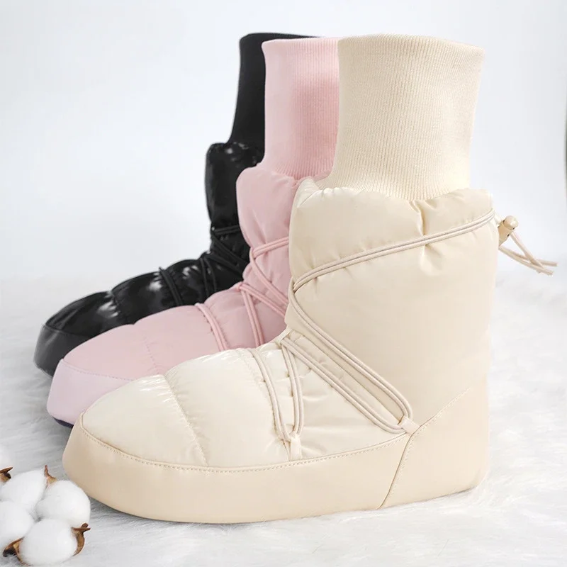 

Women's Dance Warm Boots Adult Autumn and Winter Ballet Shoes High Top Plus Velvet Non-slip Modern Dance Practice Warm Shoe