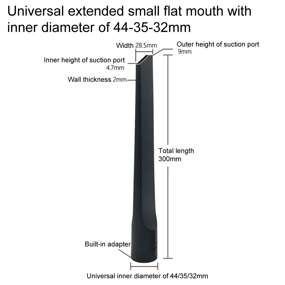 Ferramenta de fenda de sucção plana, bico longo para aspiradores de tubarão, 35mm x 300mm, adaptador de substituição, conjunto de mangueira, cabeça de limpeza