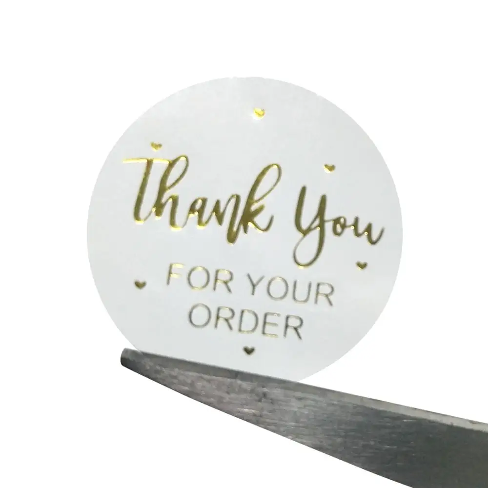 50-500pcs Labels 1inch Clear Gold Foil Thank You Stickers For Wedding Pretty Gift Cards Envelope Sealing Label Stickers image 6