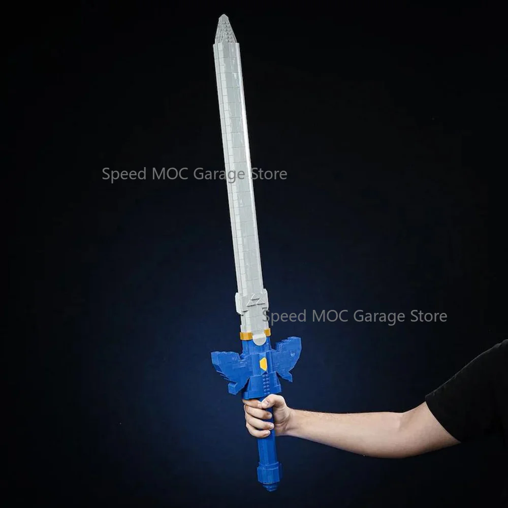 Full Size Hero Master Sword Replica MOC Brick Set Fantasy Game Inspired Blade Cosplay Handheld Model DIY Assembly Decor