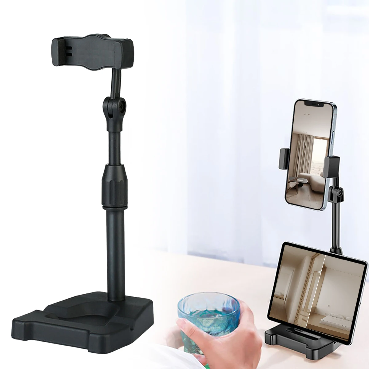 Upgrade Multifunctional Phone Bracket Live Broadcast Stand Adjustable Height Telescopic Portable Callphone Holder for Smartphone