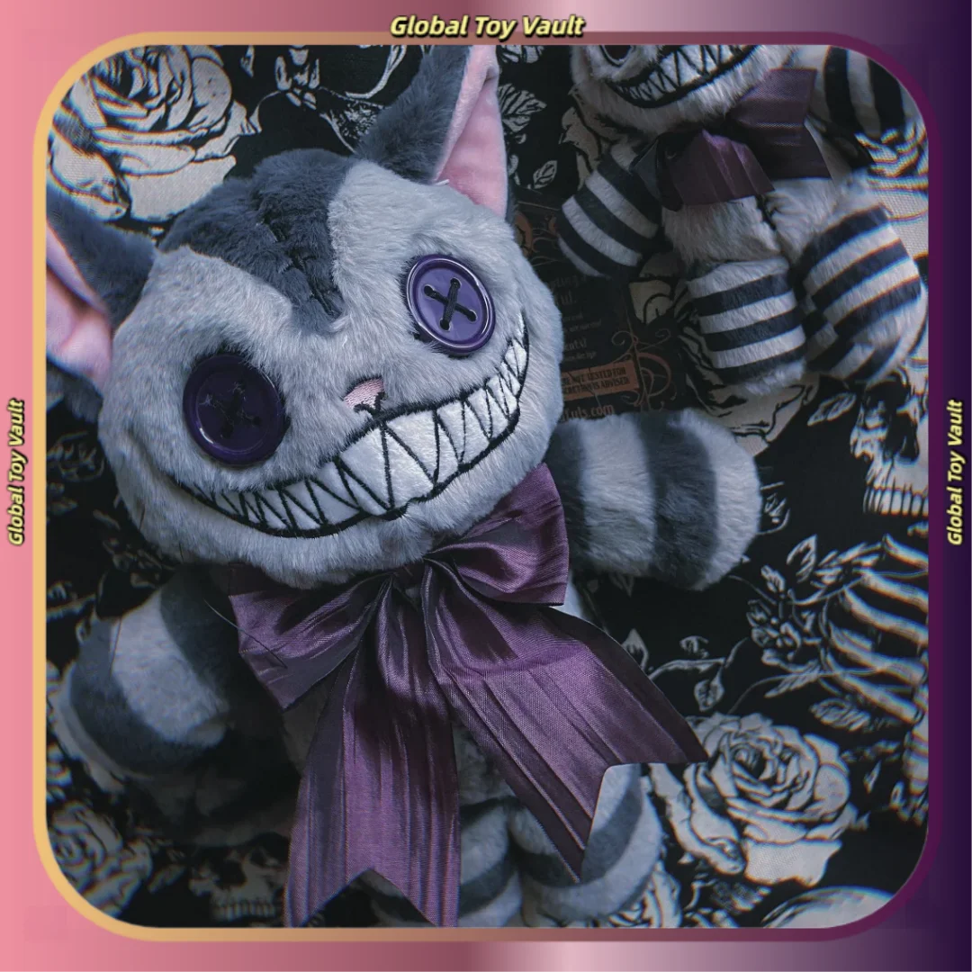 Plushie Dreadfuls Cheshire Cat Plush Toy Popular Pendant Keychain Striped Soft Stuffed Button Eyes Doll Collectibles Cute Gifts