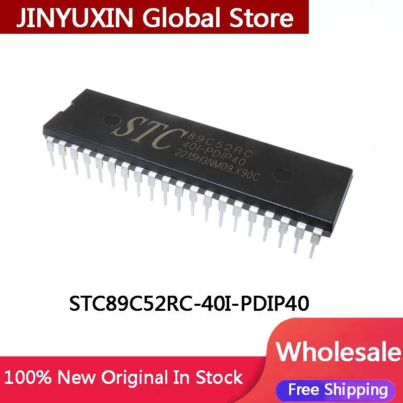 

2-100 шт., микроконтроллер STC89C52 STC89C52RC 40I PDIP40 STC89C52RC-40I-PLCC44 PLCC44