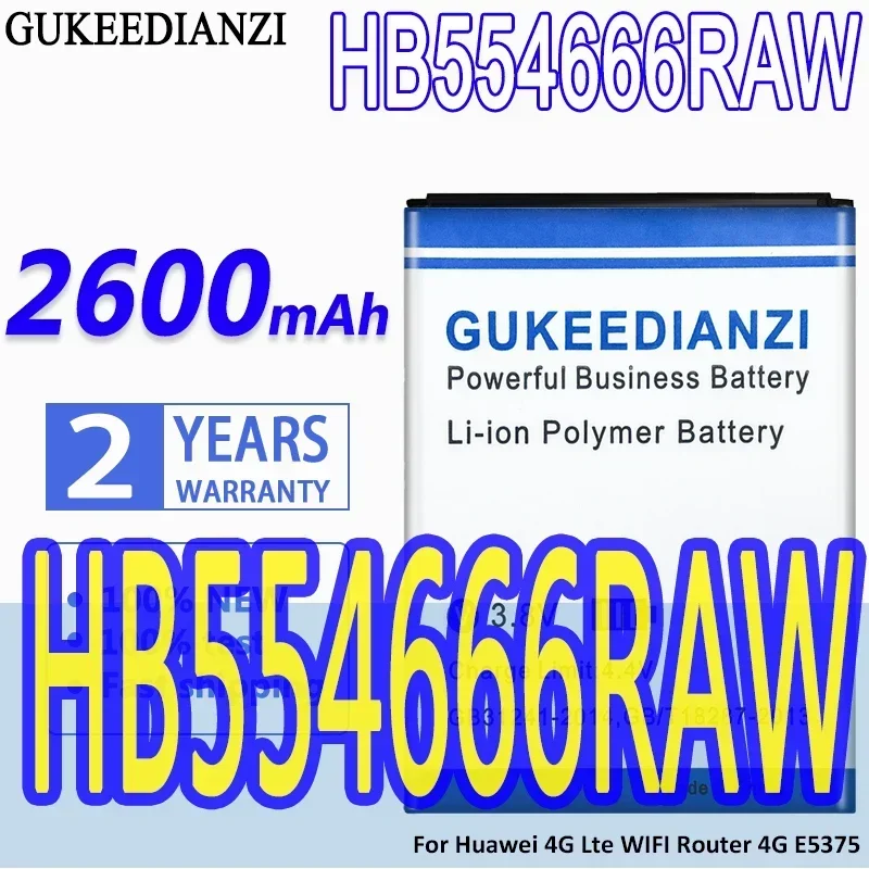 GUKEEDIANZI Аккумулятор HB 554666 RAW 2600 мАч для Huawei 4G Lte WIFI маршрутизатор 4G E5375 EC5377 E5373 E5330 E5336 E5351 E5372 E5356