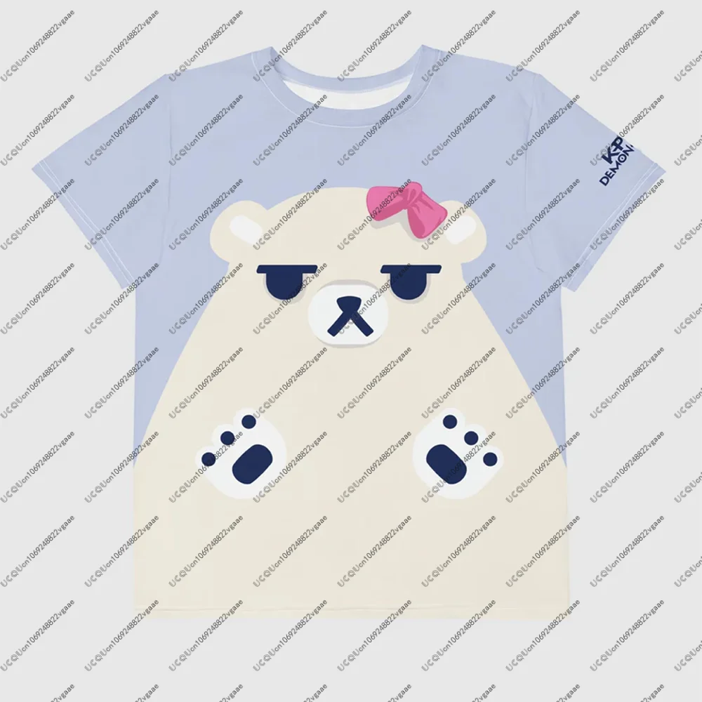 الكبار الفتيات الفتيان الاطفال الرجال Y2k هدية المحملة أنيمي الأعلى Kpop شيطان الصيادين ميرا الدب القطبي الشباب الرياضة عادية تي شيرت بلوزات