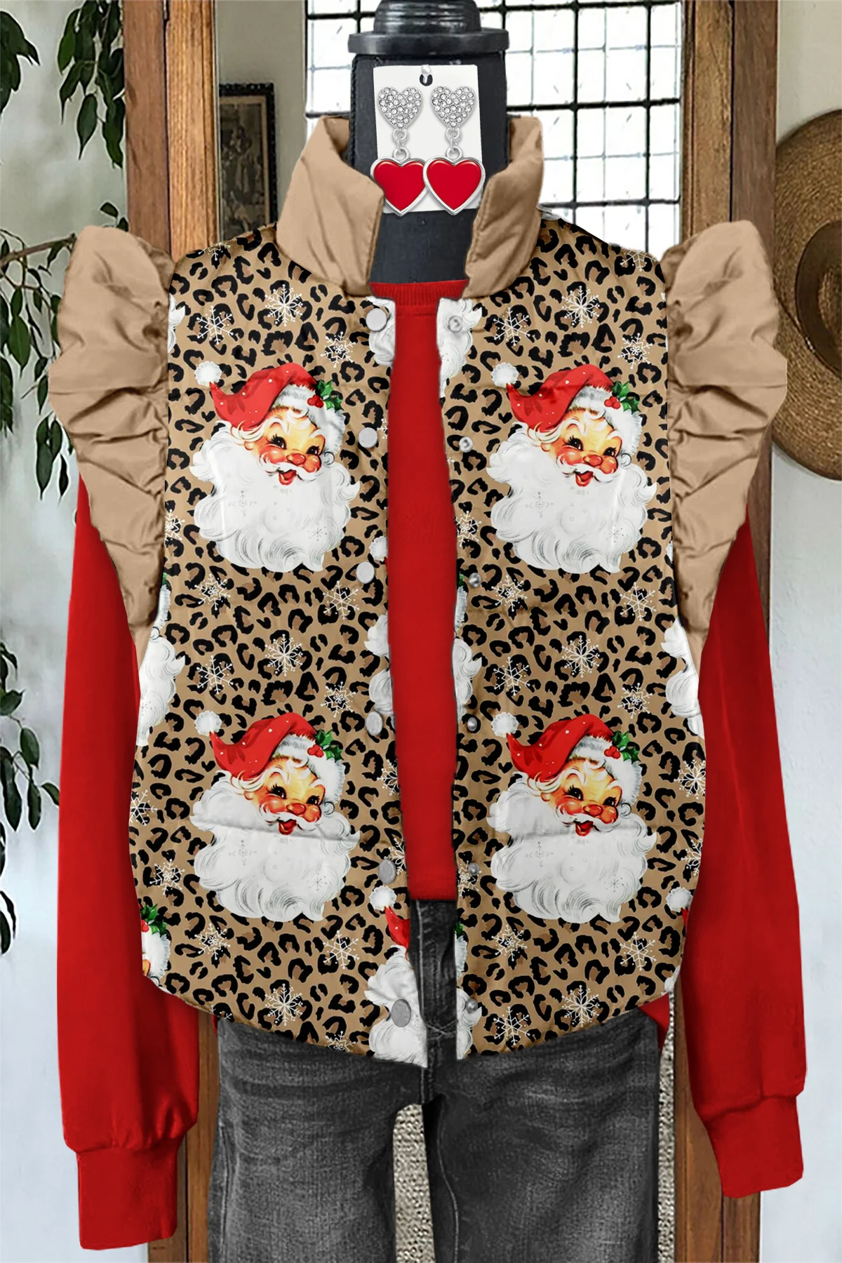 Autumn and Winter New Women's Velvet Vest Women's Vest 3D Digital Printing Women's Christmas New Item 2024 Merry Christmas