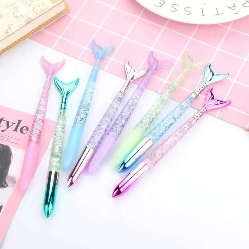 1 Stück süße Meerjungfrau Gelstifte Kawaii Treibsand Griff glänzend Schule Bürobedarf Schreibwaren Geschenk lustig hübsch japanisch koreanisch – Detail 1