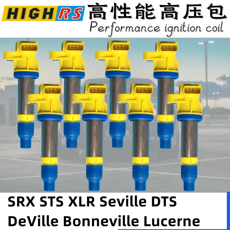 

8 Ignition Coil 12594176 For Buick Lucerne Pontiac Bonneville Cadillac DeVille DTS Seville SRX STS XLR 4.4L 4.6L 12597745