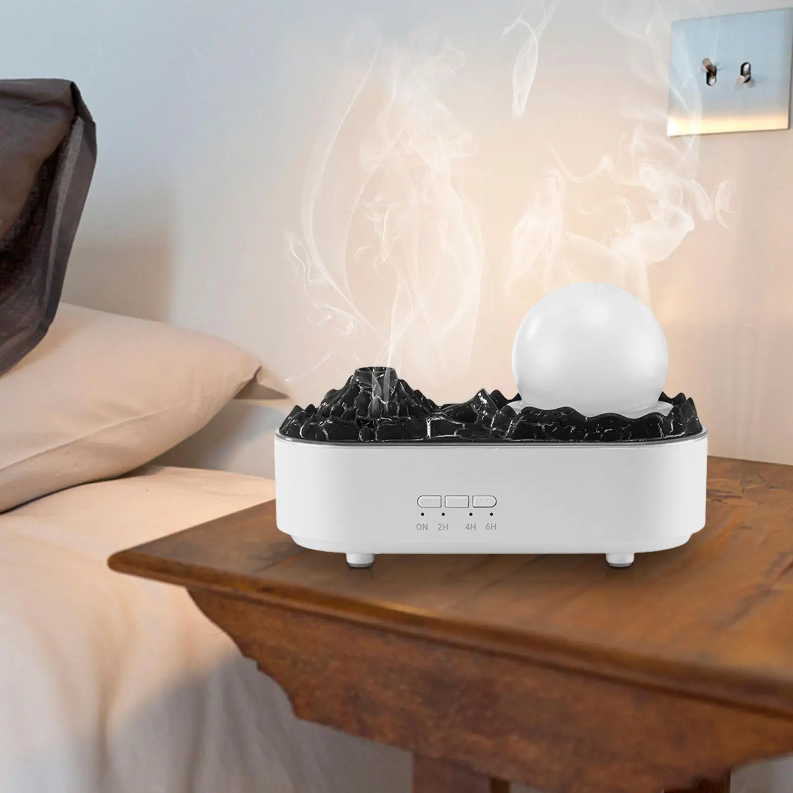 Humidificador de dormitorio de volcán simulado USB de 200 ml lindo portátil para el hogar