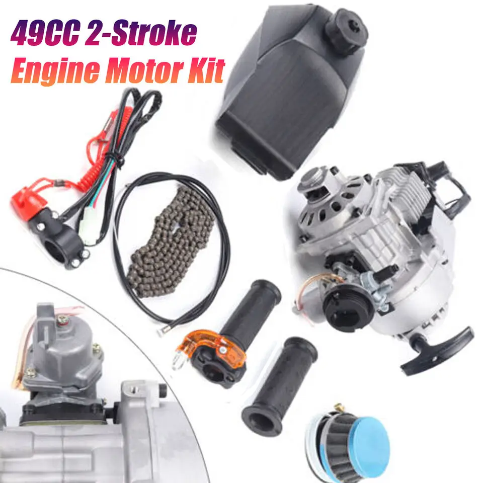 Pull Start Engine Motor Kit 49CC 2 Stroke for Pocket Bike Mini Dirt Bike  ATV or Scooter Single Cylinder