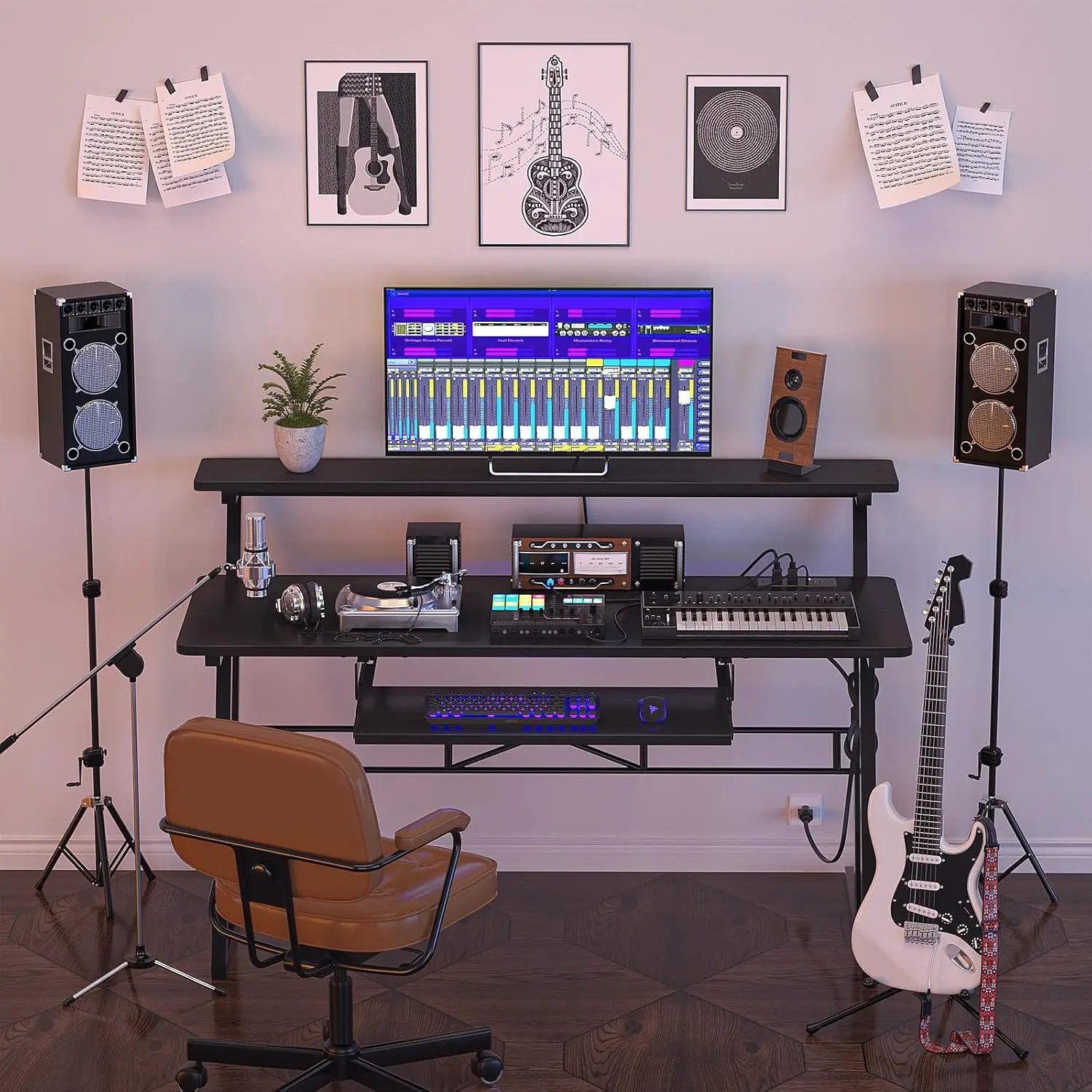 RGB Light Emitting Diode Studio Watch with Power Outlet for Home Music Producers