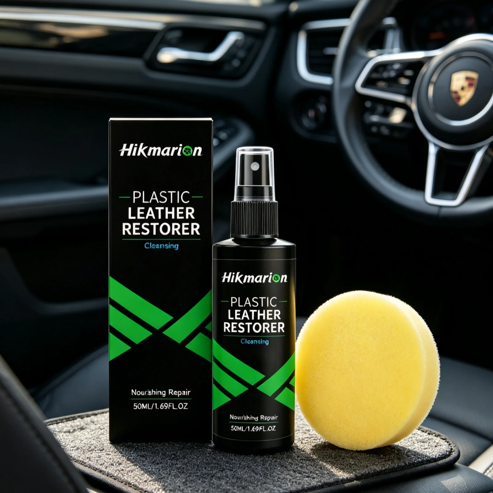 Car Plastic Leather Restorer Spray Dashboard Renovator Restore Black Shine Resist UV Nourishing Auto Interior Polishing Cleaner