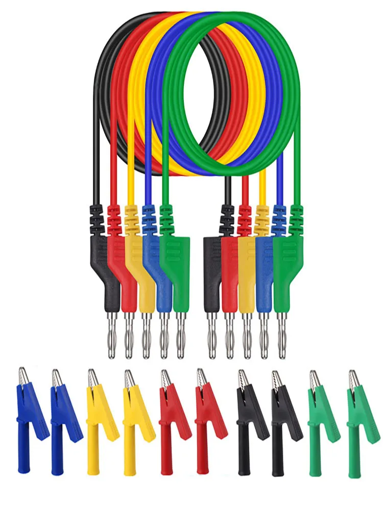 

Measuring cables 1m multimeter 4mm double ended p10 Crocodiles