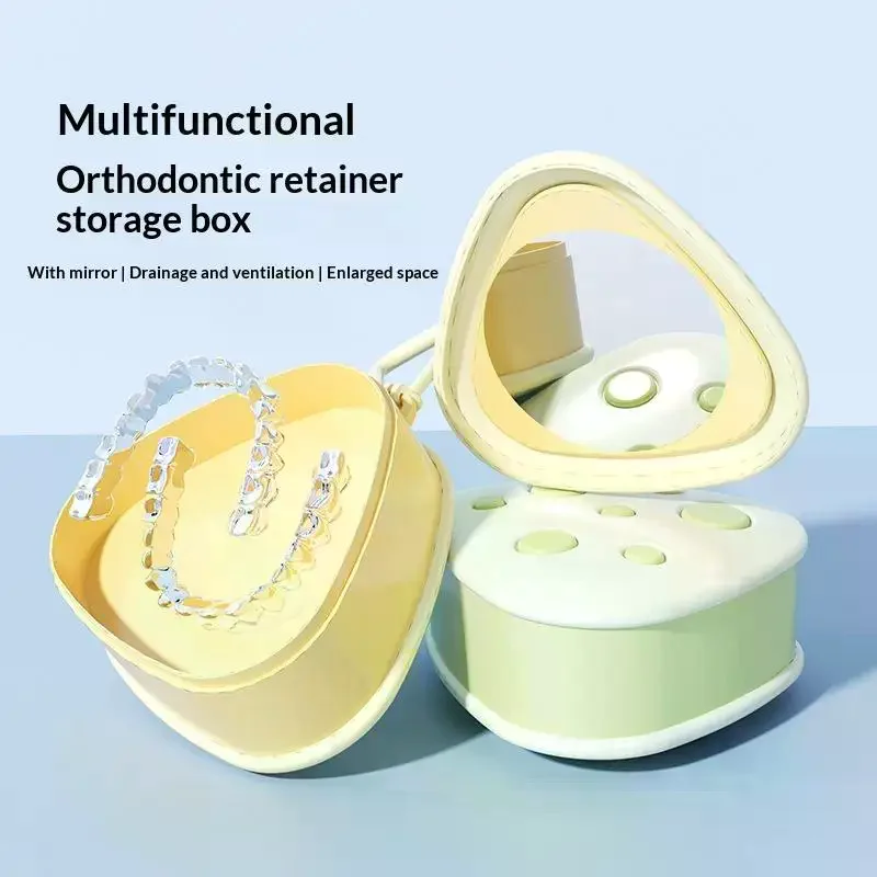Retainer Case Mouthguard Organizer Box Dental Appliance Supplies Denture Fake Teeth Mouth Guard Container Denture Storage Box