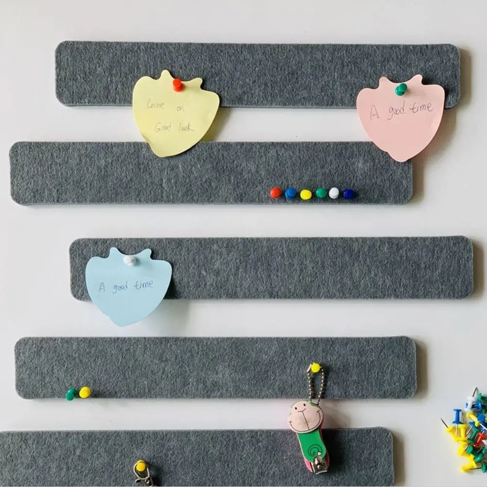 

5Pcs Felt Bulletin Board Strips Premium Thick Adhesive Wall Mount Memo Pinboard for Classroom Office Home Decor Notice Board