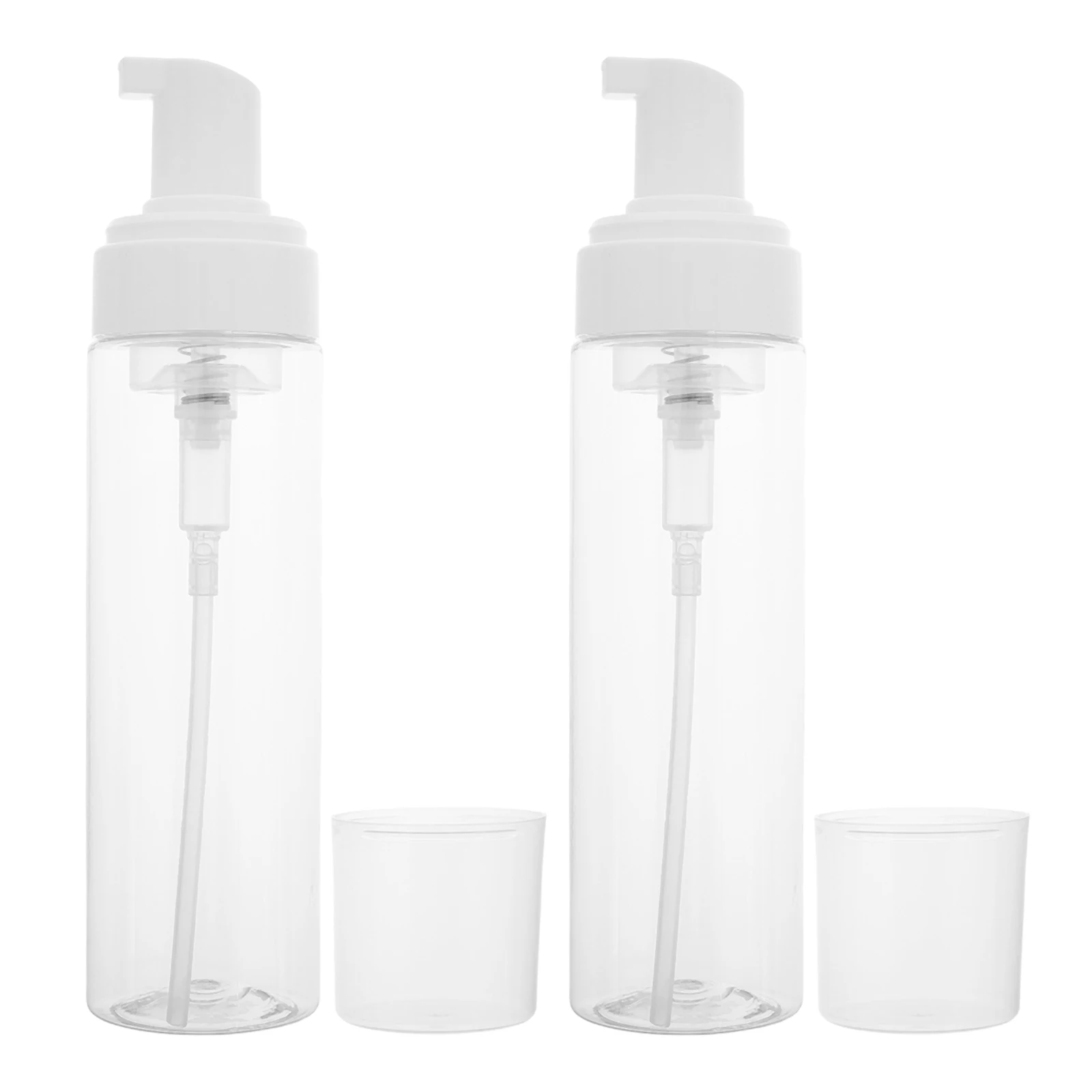 

2pcs Foaming Pump Bottles Shampoo Dispenser Travel Size Empty Containers Hand Soap Body Wash Transparent Durable Multifunctional