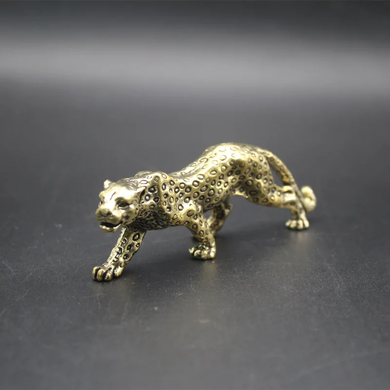 Brass solid all the way to the outbreak of gold leopard hand handle pendant antique ornament carry