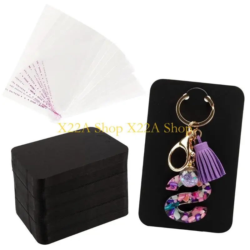 Unique Keychain Display Card Holder Self-Sealing Bag For Keyring Jewelry Paperboard Display Packaging Small Businesses Supplies
