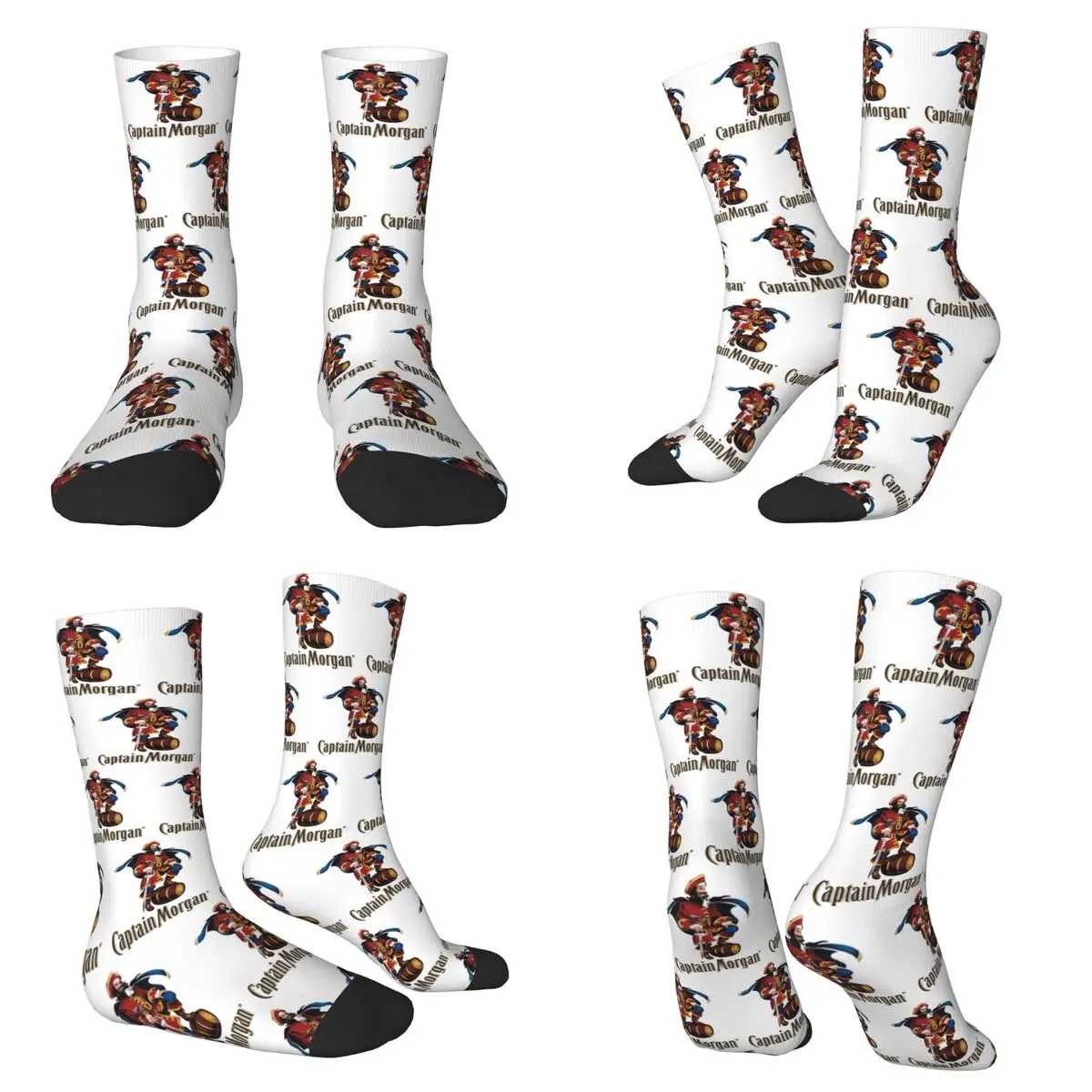 

Captain Morgan Socks Harajuku Sweat Absorbing Stockings All Season Long Socks Accessories for Man's Woman's Birthday Present