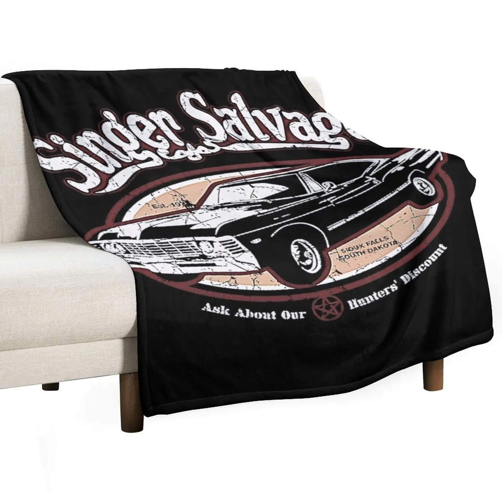 Supernatural Impala Singer Salvage SPN T-Shirt Throw Blanket Hair Luxury Throw Blankets Sofas Of Decoration Weighted Blankets