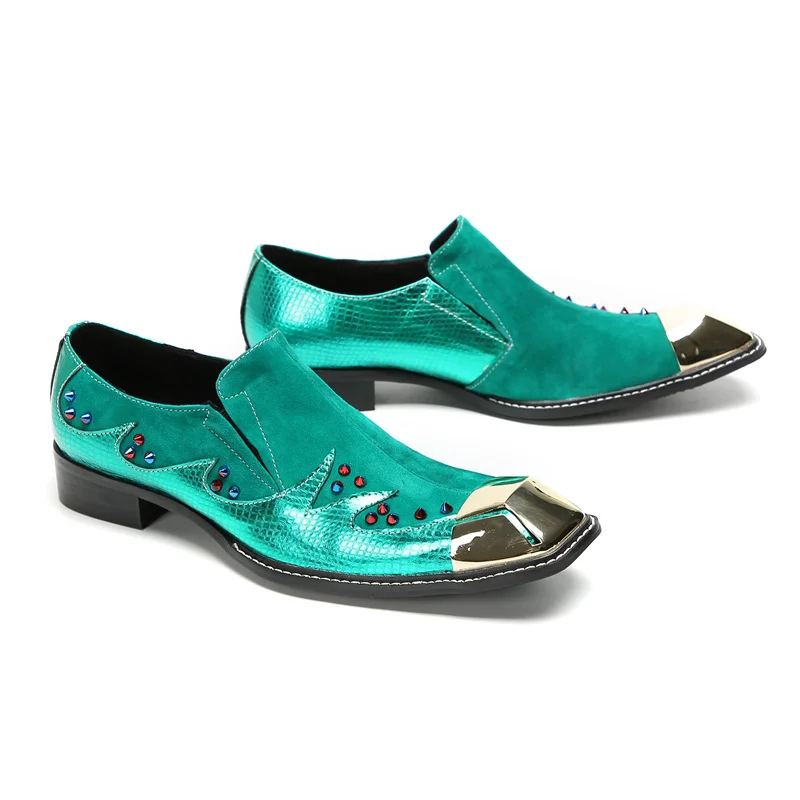 BOARD Frühling Herbst Schuhe für Männer Metalle Hut Quadratischer Kopf Kommerzielle Angelegenheiten Sozialisieren RUHLEDER Hochzeit Herrenschuhe – Detail 10
